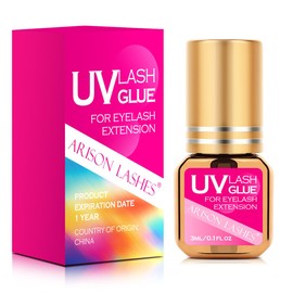 UV Eyelash Extension Glue 0.5-1Sec Dry Waterproof Strong Bond for Eyelash Extensions -Ultra Violet Lash Gel Glue for Professional Use Only(Pink-3ML)