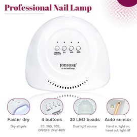 JODSONE 35 PCS Gel Nail Polish Starter Kit UV Light and Dark Series Gel Nail Set No Wipe Base Matte and Glossy Top Coat All Kinds of Manicure Tools