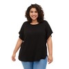Zizzi Large Sizes Women's Short Sleeve Blouse with Crew Neck