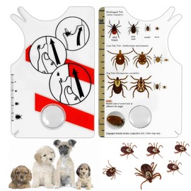 WUSJCOF Tick Card Pack of 2 with Magnifying Glass, Tick Removal for People, Children and Pets, Tick Card for Cats and Dogs, Quick and Safe Tick Removal