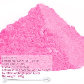 Mica Powder,7.05OZ（200g）,Pink Mica Powder Pigment for Epoxy Resin，Lip Gloss，Paint，Dye，Soap Making，Nail Polish,Candle Making,Bath Bombs(Pink)