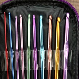 22PCS Aluminum Crochet Hooks Knitting Needles Craft Yarn