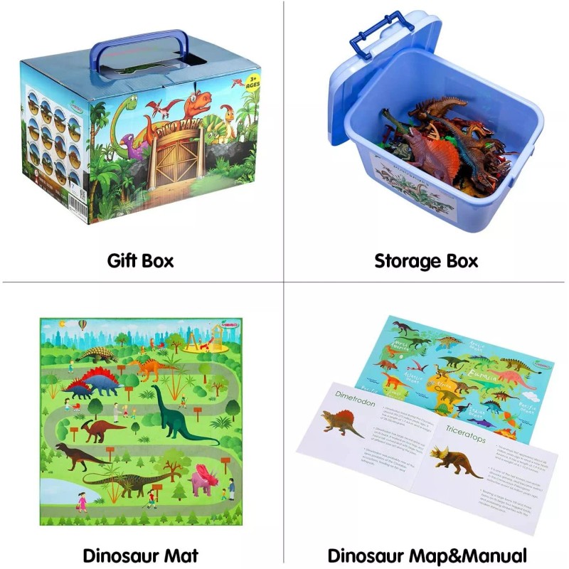 MEIGO Dinosaur Toys Toddlers 7’’ Educational Realistic Dinosaur Figures Playset