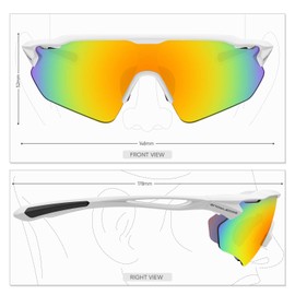 HUBO SPORTS Cycling Glasses, TR90 Unbreakable Frame Polarized Sports Sunglasses, Bike Glasses for Men Women with 5 Interchangeable Lens, Anti-UV400 for Driving Fishing Golf Baseball Running Hiking