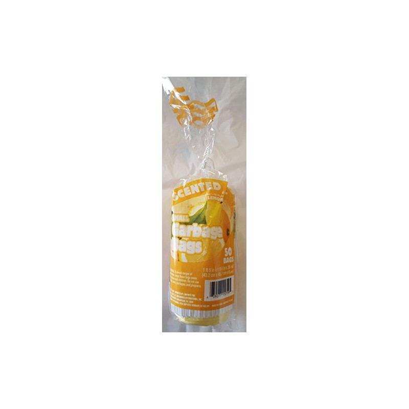 Lemon-scented Small Yellow Trash Bags-50 Ct. 4 Gallon