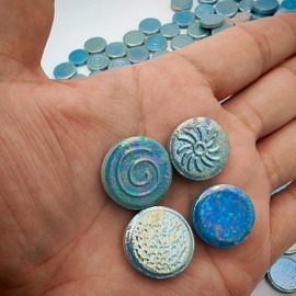 500g Mixed 3 Sizes Random Round Ceramic Mosaic Tiles DIY Creative Ceramic Mosaic Tiles for Craft Plates, Flower Pots, Vases, Cups, Mosaic, Handmade Home Decoration