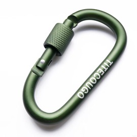 TITECOUGO Aluminum Alloy D-Ring High Strength Carabiner Key Chain Clip Hook For Camping Hiking (Not for Climbing) Army Green