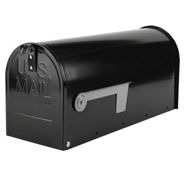 Black Post-Mount Mailboxes for Outside, RAINHOL Metal Mailbox, Galvanized Steel Outside Mail Boxes, Medium Capacity, 20 x 8.7 x 6.7 Inches