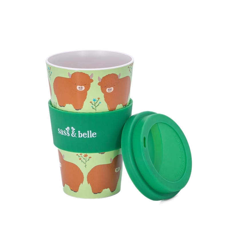 Sass & Belle Highland Cow Travel Coffee Cup