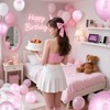 54 Pcs Latex Bow Balloons, 12in Pink & White Balloons
