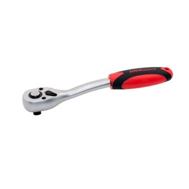 hM Müllner Reversible Ratchet 1/4 Inch I Curved 2-Component Handle I Chrome Vanadium Steel I 72 Teeth I Switch Lever