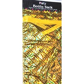 Wine Bottle Gift Bag with Ribbon Gold
