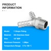 ERGAOBOY 2 Pcs 304 Stainless Steel Y Barbed Fitting Hose