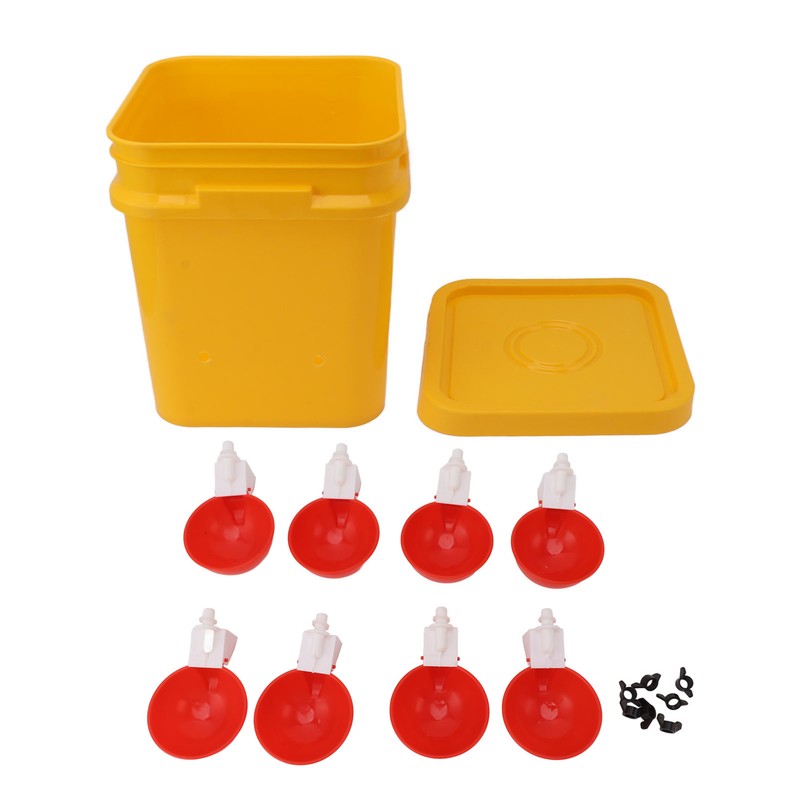 Automatic Chicken Waterer Cup with 12L Handheld Barrel Poultry Drinking