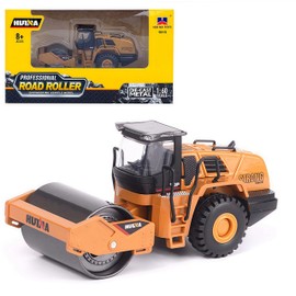 Gemini&Genius Rigid Road Roller Heavy Duty Steamroller Construction Site Vehicle Toys 1:60 Scale Diecast Site Grader Collectible Alloy Model Engineering Toys for Kids and Decoration for House