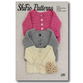 Crochet Pattern for Babies Raglan Cardigan, Baby Cardigan Pattern, 3 Sizes Preemie, 0 to 3 Months, 3 to 6 Months UK Terminology, Double Knitting, DK, CP419