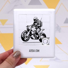 'Cyberpunk Nomad Riding Motorcycle' Sliding Puzzle (PZ00028318)