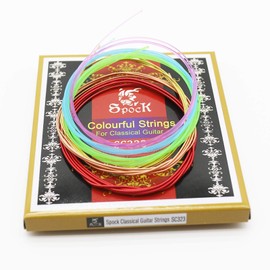 Colorful nylon classical guitar strings, nylon strings core, colorful coated copper alloy wound, normal tension. 028-.043