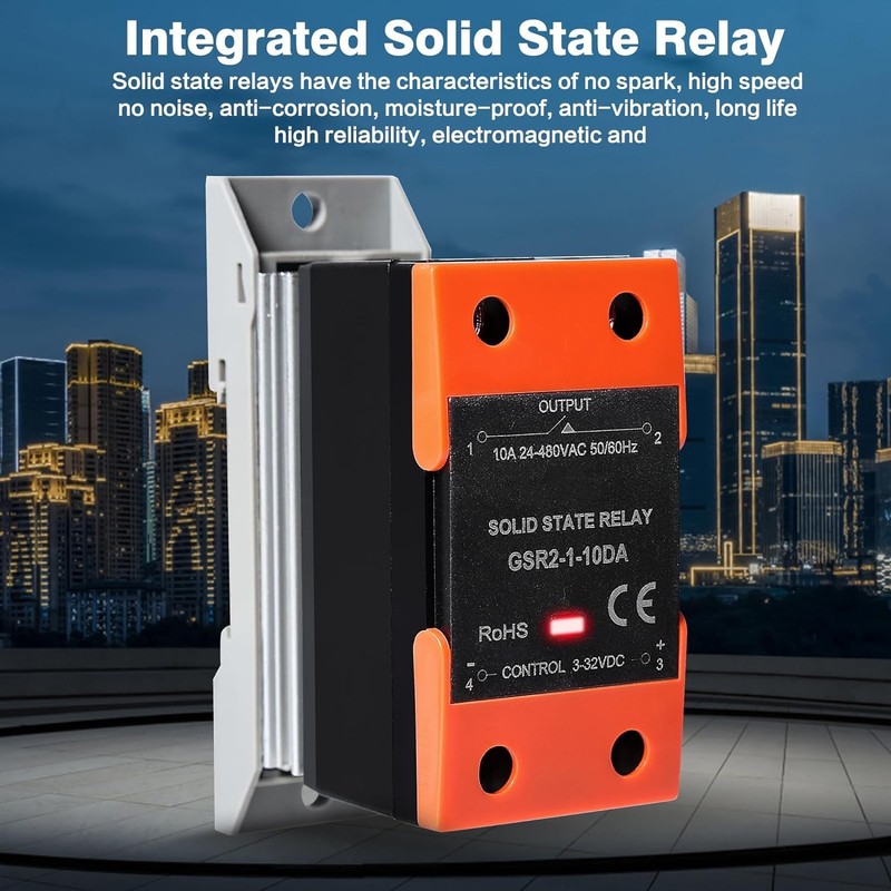 DEWIN Solid State Relay, Solid State Relay with Cooler 10A