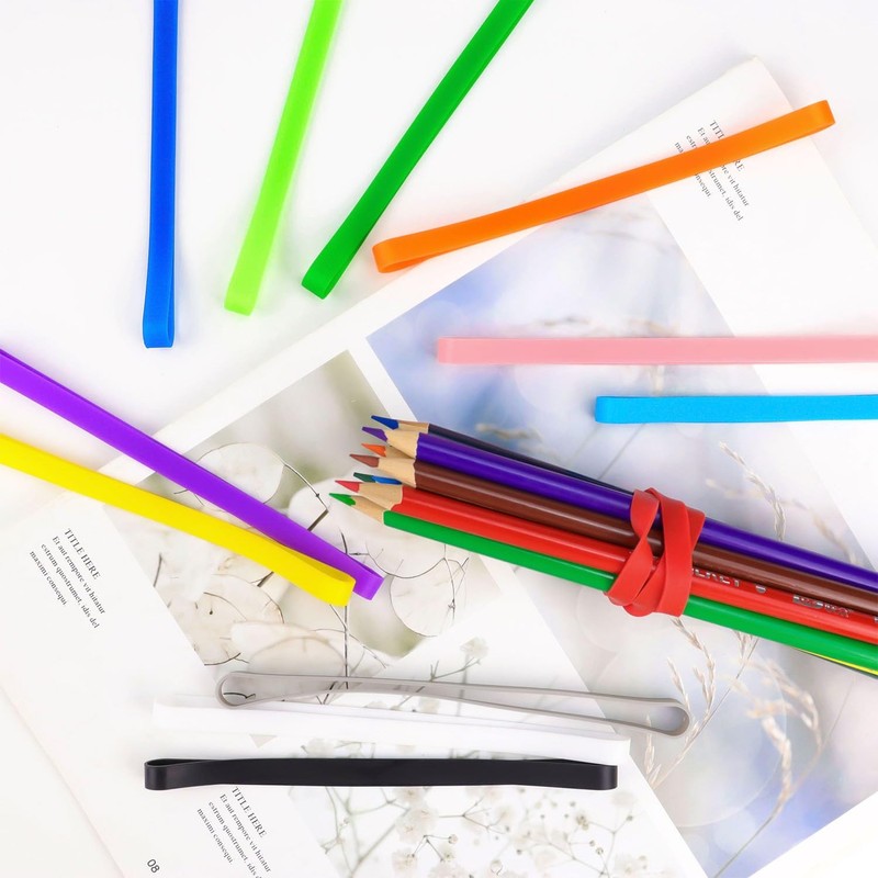 12 Pieces 5.5 Inch Rubber Bands Silicone Rubber Band Large