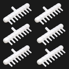 Rake-shaped hose joint air discharge diverter, Plastic Barb Hose Fitting Connector, 8-Way Outlet Air Line Pump Tubing Splitter Water Flow Divider, for Aquarium Garden Agricultural Irrigation（6Pcs）