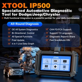XTOOL IP500 for Jeep OBD2 Scanner with FCA AutoAuth, All System Bidirectional Scan Tool for Dodge/Jeep/Chrysler, Car Diagnostic Scanner w/All Reset -(Crank relearn/EPB/ABS/BMS), CANFD, WiFi Update