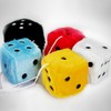 DesignerBox Pair of Hanging Couple Fuzzy Plush Dice with Dots