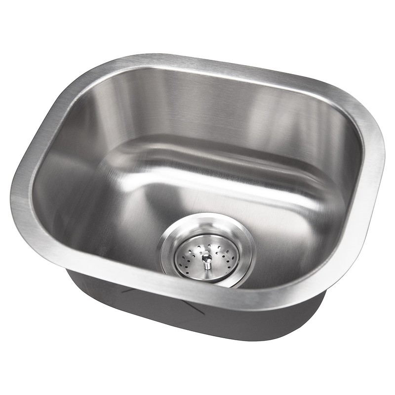 MSI 14 Inch Undermount Single Bowl 18 Gauge Stainless Steel