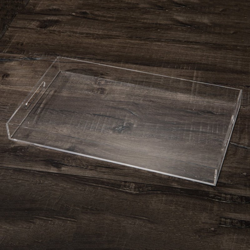Sooyee Clear Acrylic Tray Decorative,16" x 12" Plastic Serving Trays