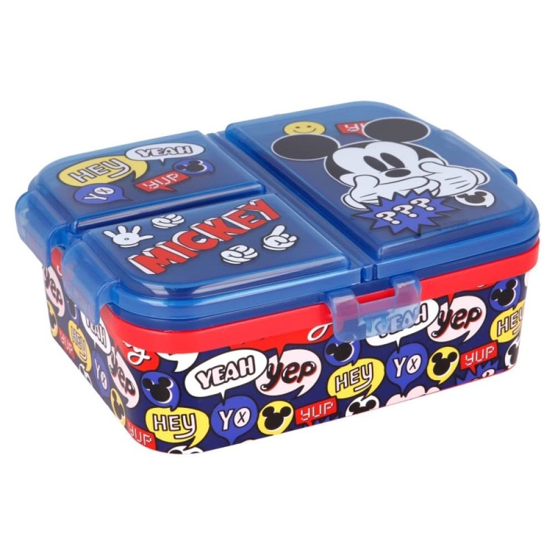 STORLINE Mickey XL Sandwich Lunch Snack Box Multi Compartment Kids