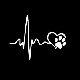 Carry stone Premium Quality Car Sticker, ECG Heart Dog Footprint Vehicle Body Window Reflective Car Styling Sticker Decals
