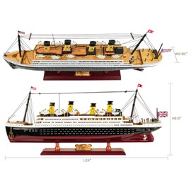 SAILINGSTORY Wooden RMS Titanic Model Cruise Ship Liner 1/400 Scale Replica 24" Titanic Ship Model Gifts