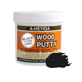 Black Wood Filler Putty Repair Kit - 17.63 Ounce, Paintable, Sandable, Restore Wood Cracks and Holes on Furniture, Hardwood Floor, Door, Cabinet