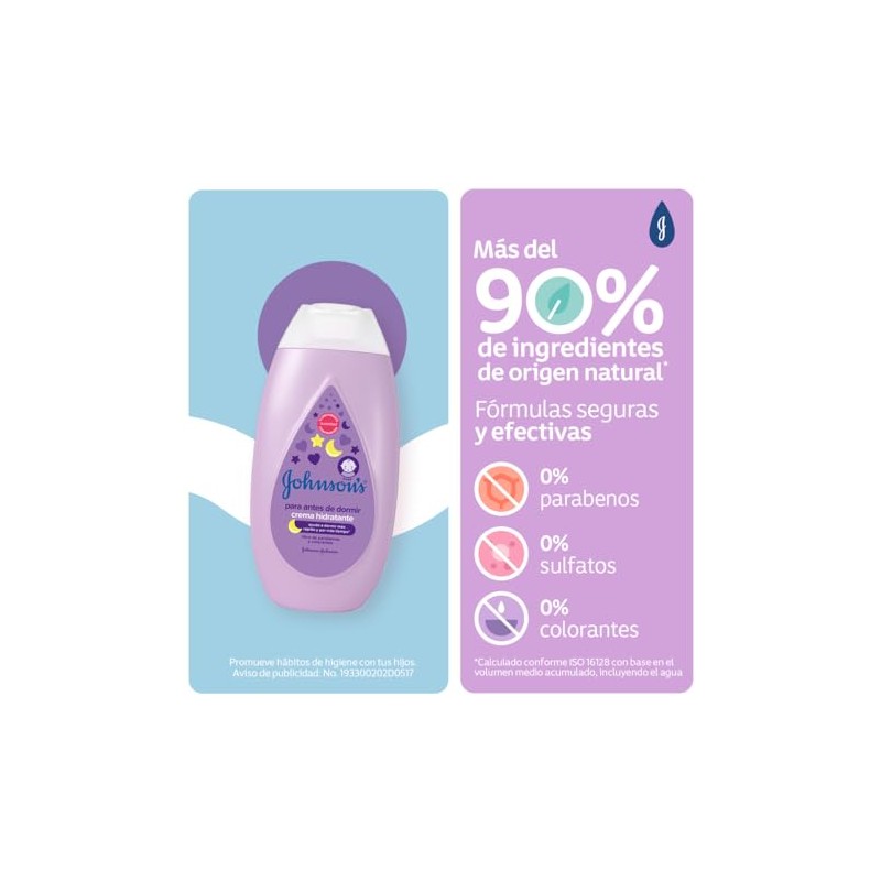 JOHNSON'S Crema Corporal Para Bebé Antes de Dormir 200 ml