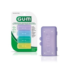 GUM - Protectores para Cepillo Dental con Proteccin Antibacterial - Mantiene las Cerdas Limpias y Protegidas - Paquete con 4 Fundas                   