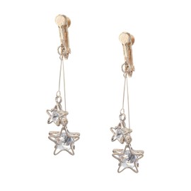 Idin Jewellery - CZ Stars Screw Back Drop Clip On Earrings