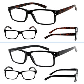 GUD Reading Glasses 5-Pack Readers Spring Hinge Reading Eyeglasses for Men Women +3.50