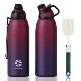 Fjbottle Stainless Steel Water Bottle 600ml/800ml/1L/1.5L with Magnetic Lid, BPA Free Insulated Water Bottle, Sports Metal Water Bottle Hot&Cold Drinks Vacuum Flask Leak-Proof for Gym, Work, Travel