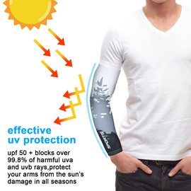 flintronic Men's Cycling Armwarmers, UV Sun Protection Arm Sleeves for Men Women Youth, Arm Compression Sleeves for Driving Cycling Running Golf Football Fitness