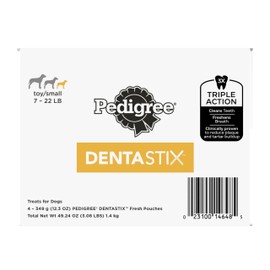 Pedigree DENTASTIX Dental Dog Treats for Toy/Small Dogs Fresh Flavor Dental Bones, 49.24 oz. Multipack (204 Treats)