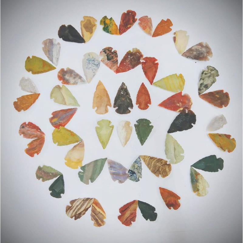 50 PC Lot Flint Arrowhead OH Collection Project Spear DIY
