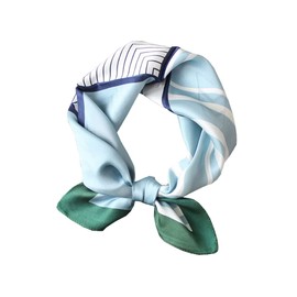 LSHARON SILK Ladies 100% Mulberry Silk Graphic Print Silk Scarf 21" x 21", #7