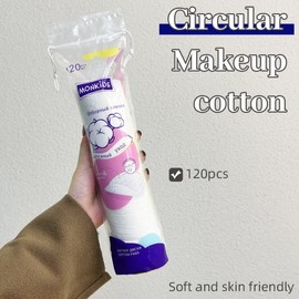 International Round Cotton Pads with Large Pearl Particles, 120 Sheets (English Packaging) Boxed Pack) 10ea