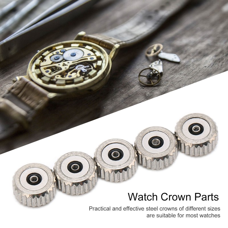Watch Crown Spare Parts Silver Gold Steel Watch Head for