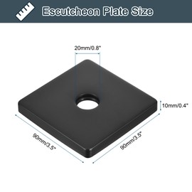 uxcell Square Shower Arm Flange, 3.5" Stainless Steel Escutcheon Plate for Covering Gaps Holes, Fits All Standard Diameter Pipe, Black