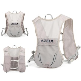 Sahunfri Running Vest Backpack, Lightweight Breathable Hydration Vest with Reflective Strips, Multi-Functional Adjustable Running Vests Womens Men for Outdoor Running Hiking Cycling (Grey)