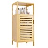 HITNET Bathroom Cabinet Freestanding, Small Bamboo Floor Cabinet, 4 Tier
