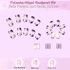 Virellay Purple Flowers Press On Nails Short Square False Nails
