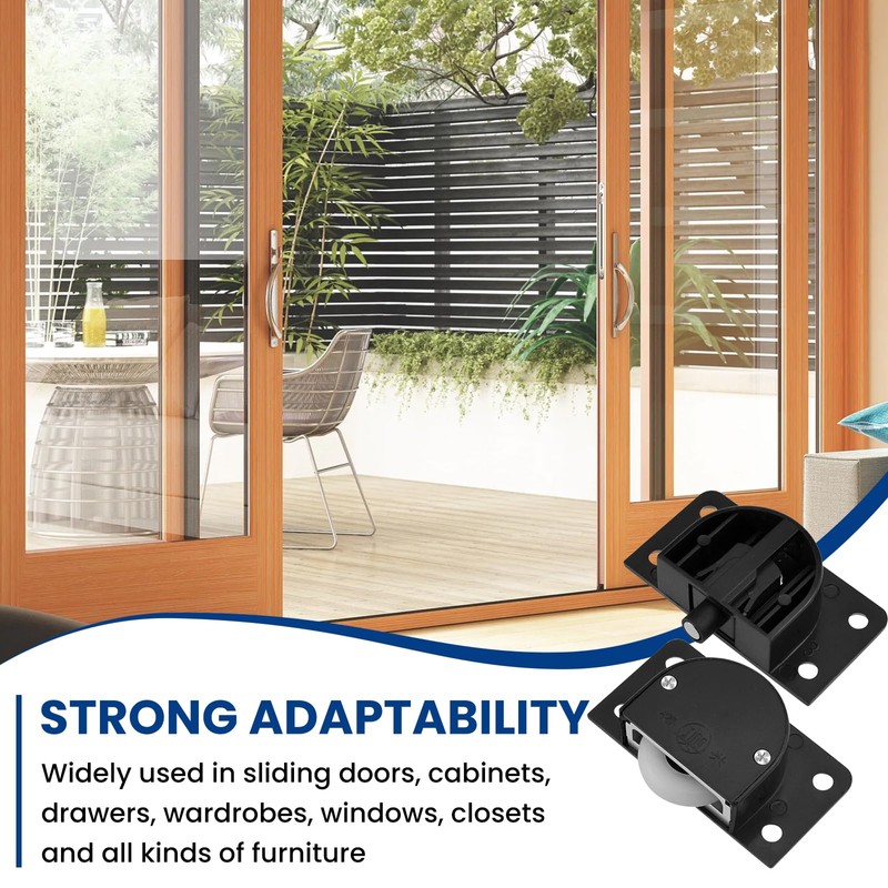 ZIUZI Cabinet Door Sliding Silent Plastic Roller Pulleys, Closet Sliding