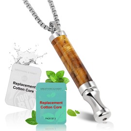 HOKHIM Vape-Halskette, Tigeraugen-Stein, Atemschutz, für Angstlinderung, Atemübungen, Meditation, Weihnachten, Valentinstag, Geburtstag, Geschenk für Damen und Herren.